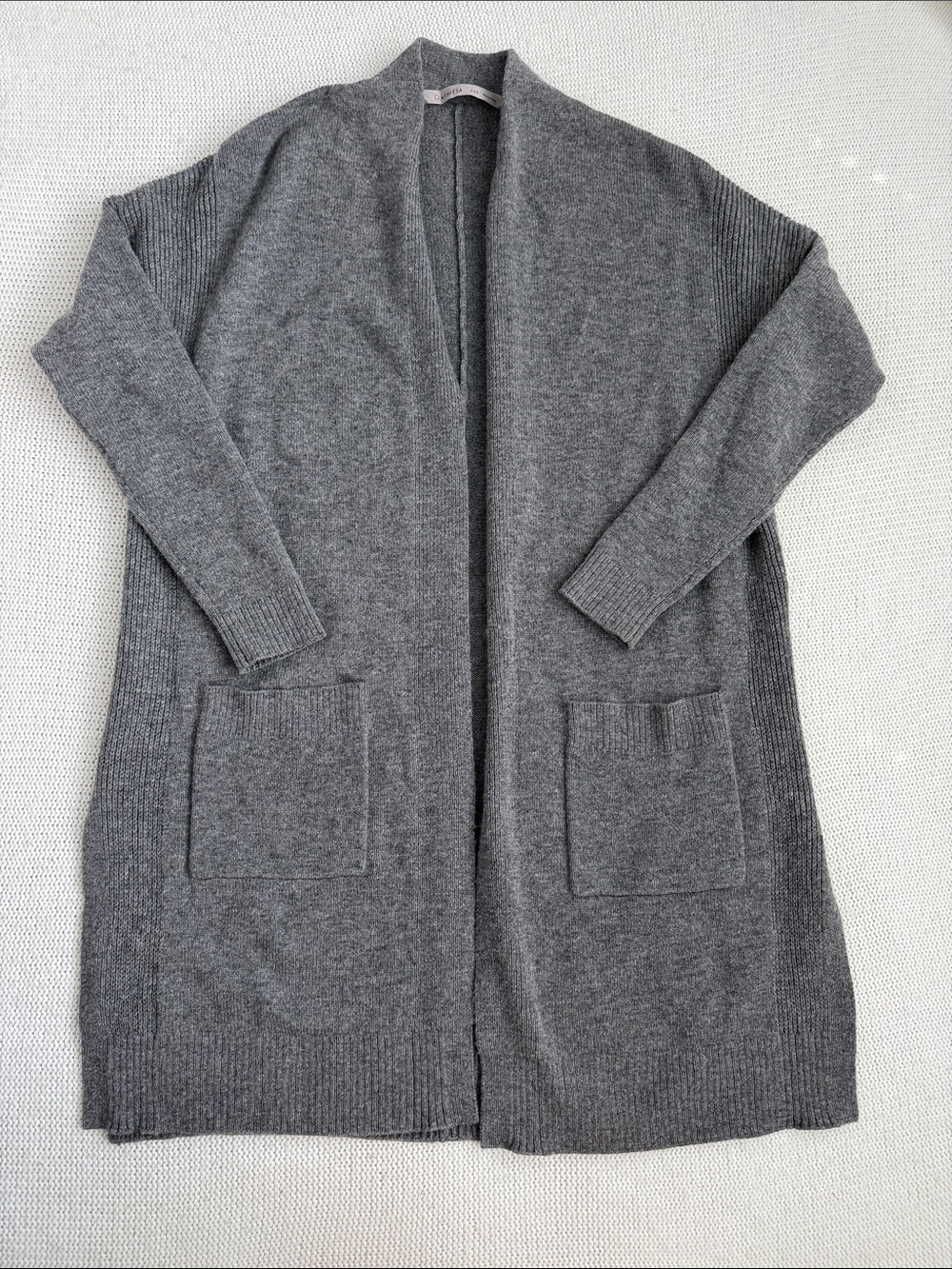 Athleta Wool/Cashmere Long Cardigan Gray Size XXS